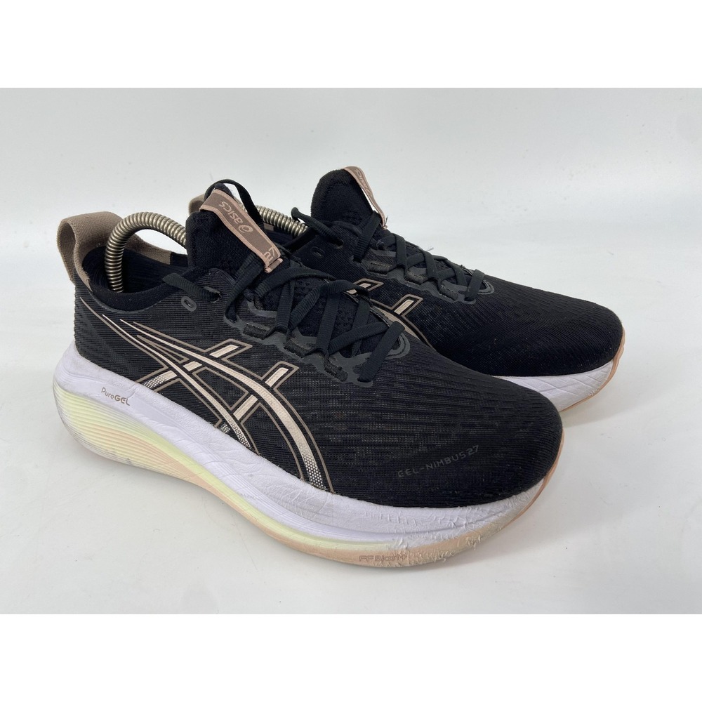 ASICS Shoes Mens 8.5 GEL Nimbus 27 Running Black Gym 1012B753 Comfort